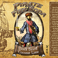 Pirate Fizz Soda Black Beard Coconut Lime - 22oz